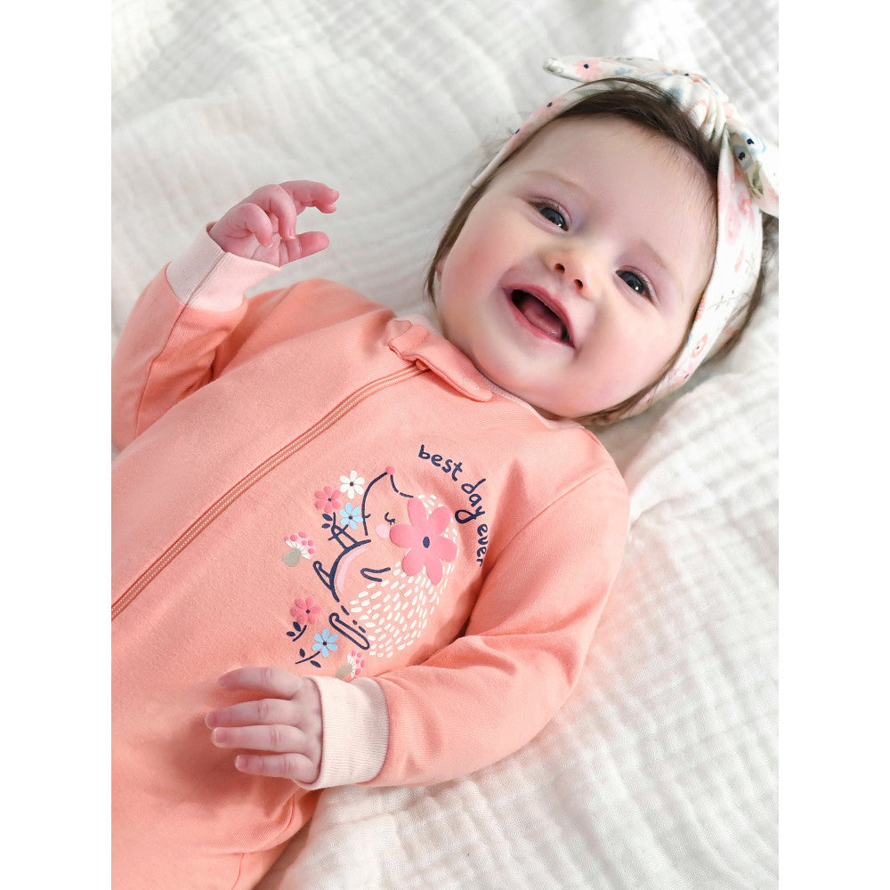3-Pack Baby Girls Peach Headbands, lifestyle photo 3