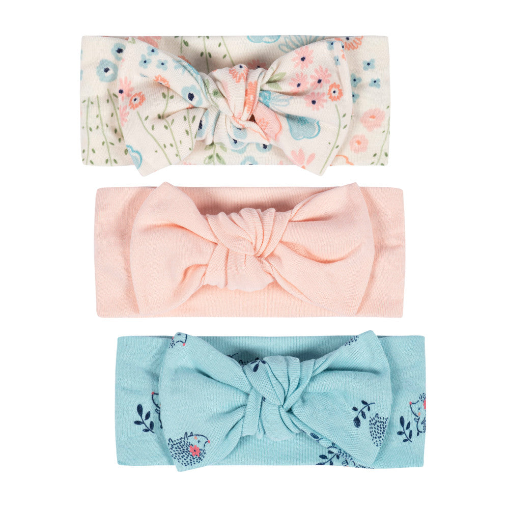 3-Pack Baby Girls Peach Headbands