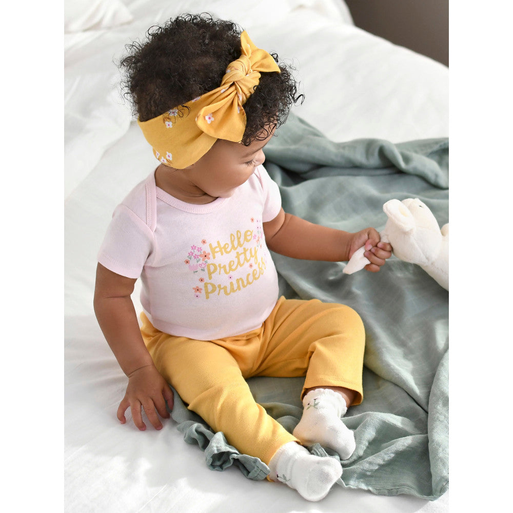 2-Pack Baby Girls Yellow Pants, lifestyle photo 2