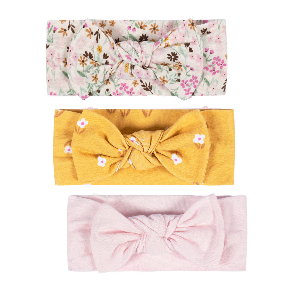 3-Pack Baby Girls Yellow Headbands