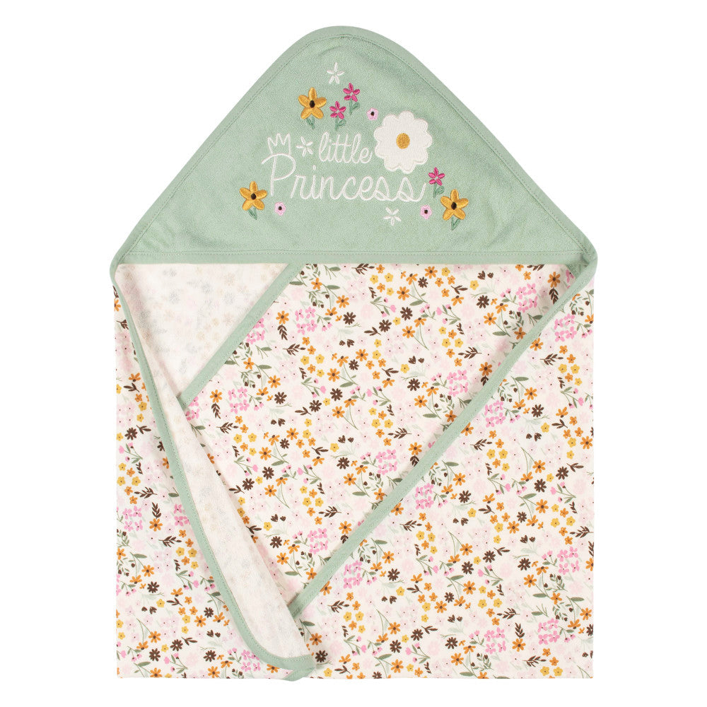 4-Piece Baby Girls Ivory Hooded Towel & Washcloths Bath Set, additional view 1