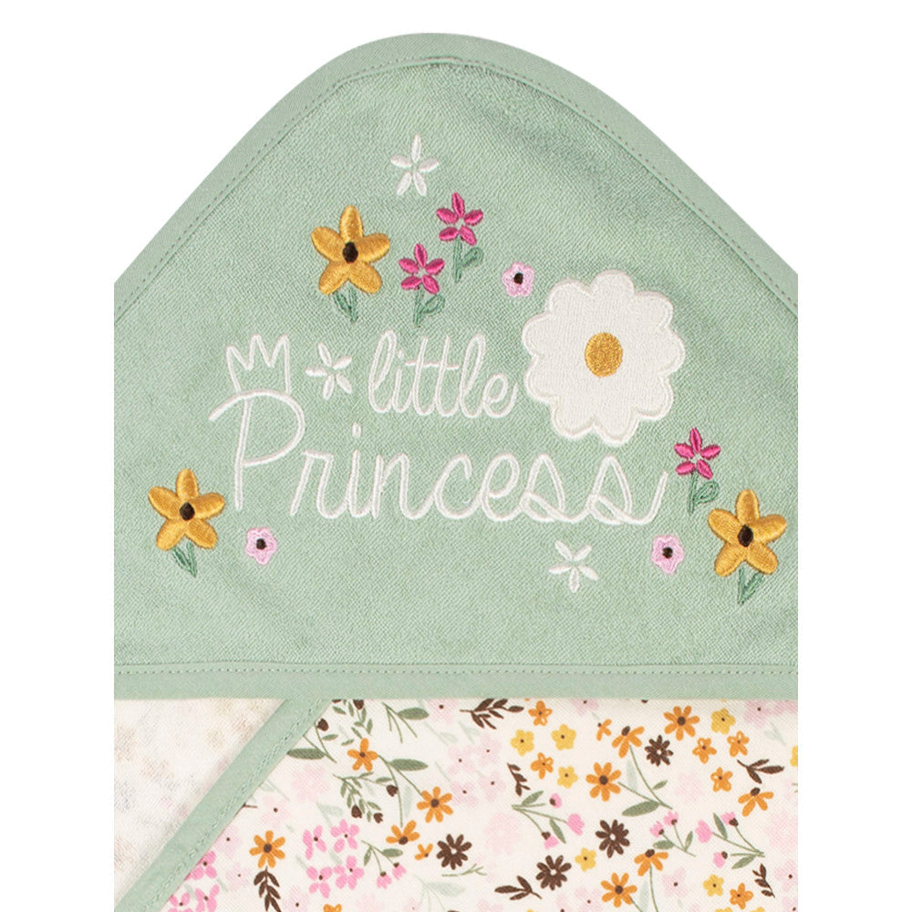 4-Piece Baby Girls Ivory Hooded Towel & Washcloths Bath Set, close-up detail 1