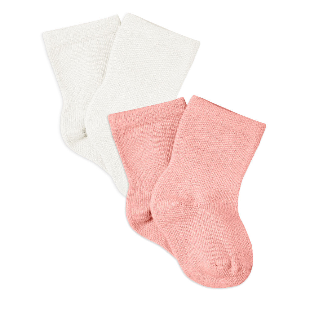 Modern Moments by Gerber 2-Pack Baby Girls Pink/Ivory Socks