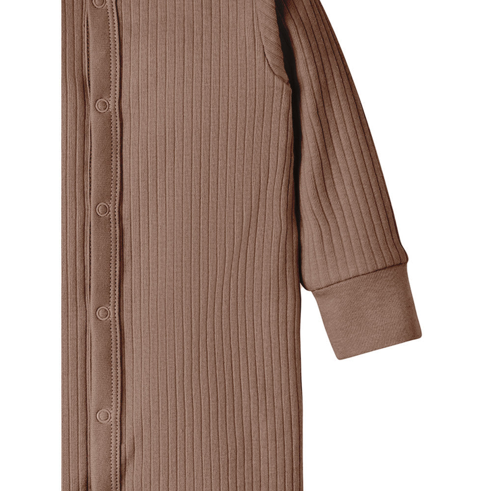 Modern Moments by Gerber Baby Neutral Brown Coverall, close-up detail 4