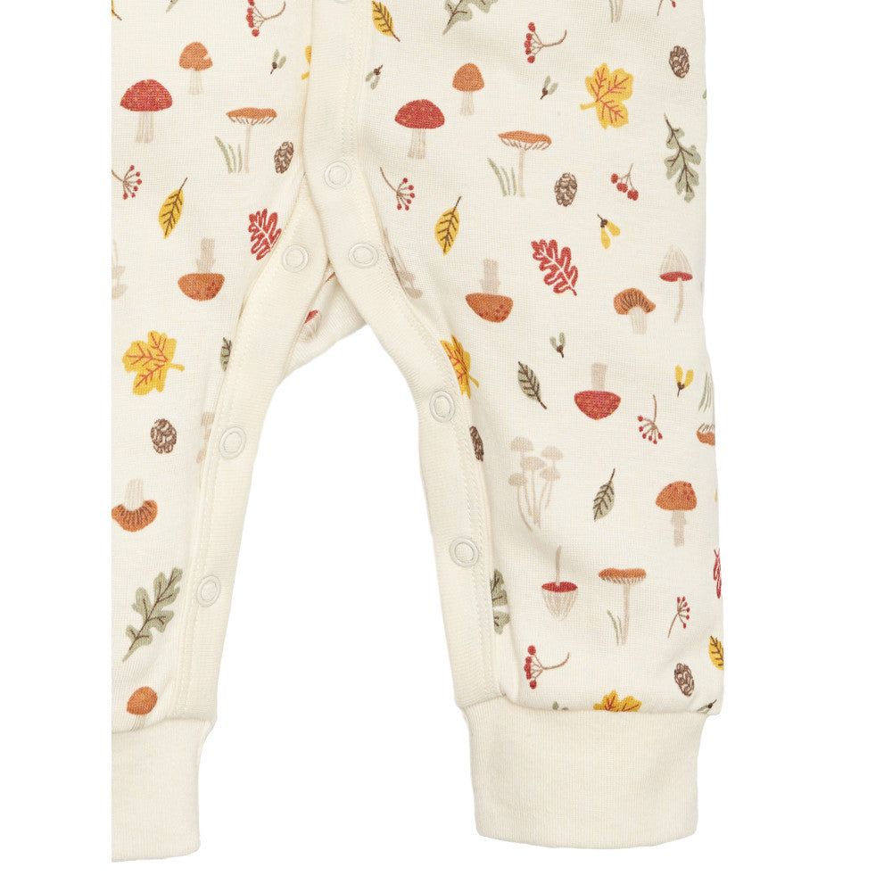 Modern Moments by Gerber Baby Neutral Mushroom/Ivory Coverall, close-up detail 2