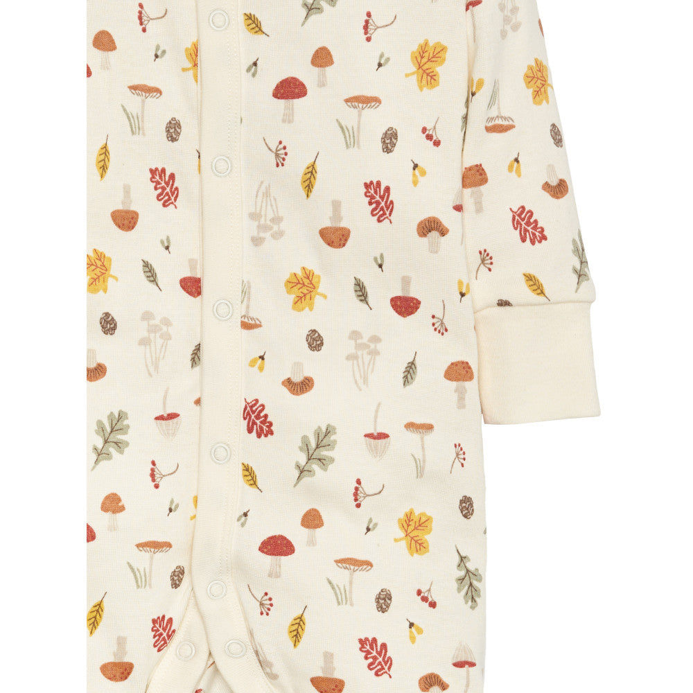 Modern Moments by Gerber Baby Neutral Mushroom/Ivory Coverall, close-up detail 3