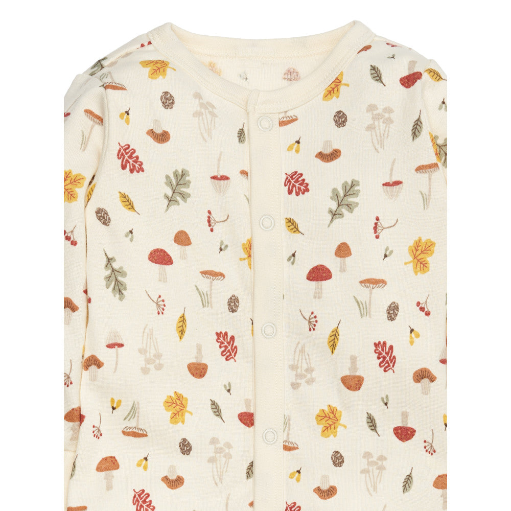 Modern Moments by Gerber Baby Neutral Mushroom/Ivory Coverall, close-up detail 4