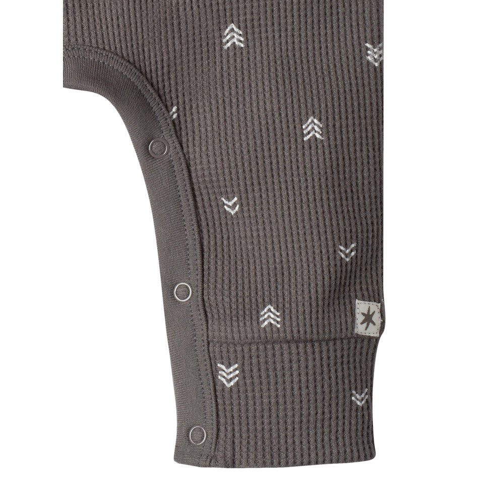 Modern Moments by Gerber Baby Boys Charcoal Romper, close-up detail 3