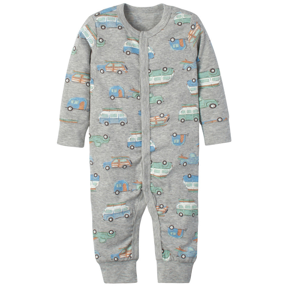 Baby Boys Grey Heather Coverall, additional view 1