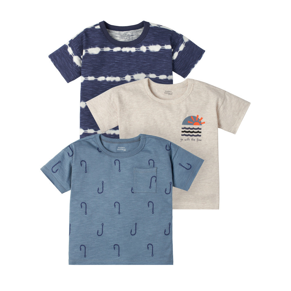 Modern Moments by Gerber 3-Pack Infant & Toddler Boys Blue Short Sleeve Top