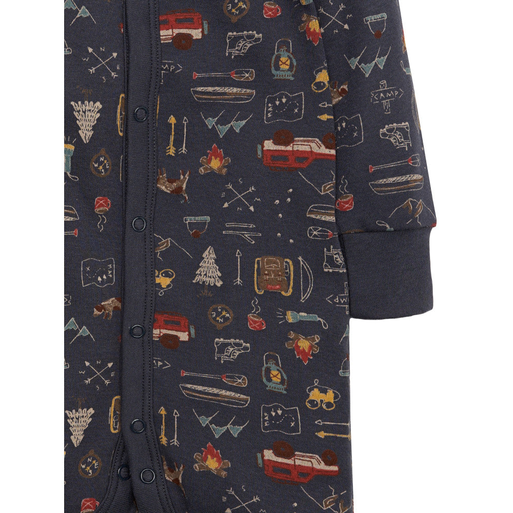 Modern Moments by Gerber Baby Boys Navy Coverall, close-up detail 2