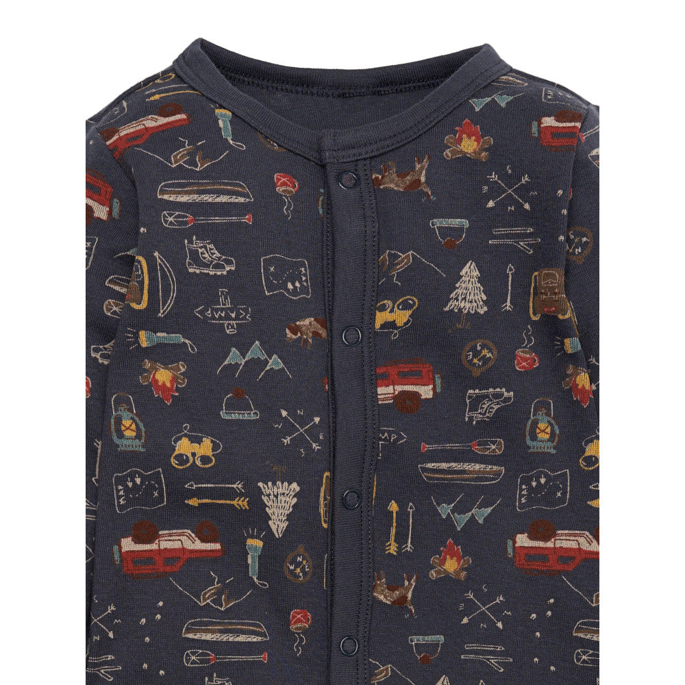 Modern Moments by Gerber Baby Boys Navy Coverall, close-up detail 3