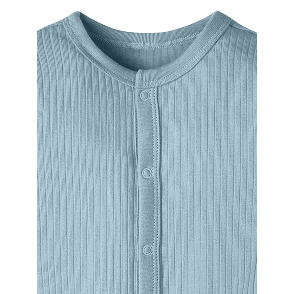 Modern Moments by Gerber Baby Boys Blue Coverall, close-up detail 1