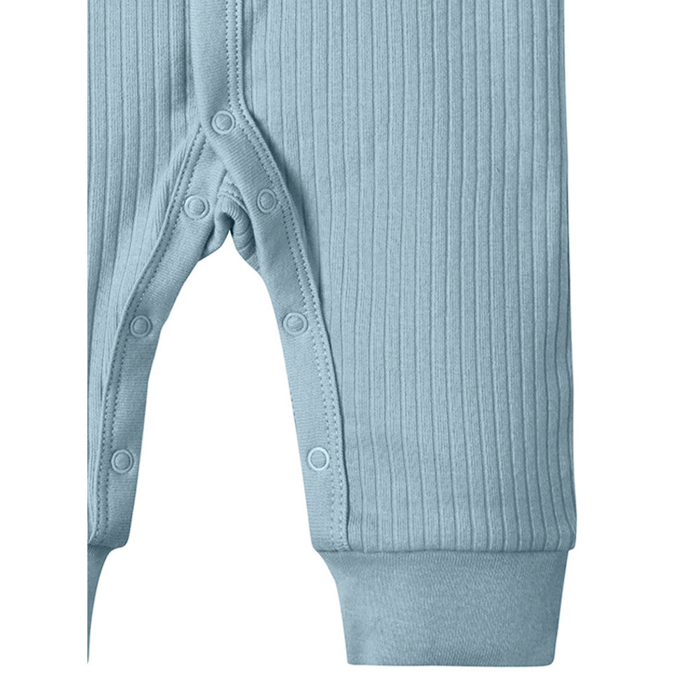 Modern Moments by Gerber Baby Boys Blue Coverall, close-up detail 2