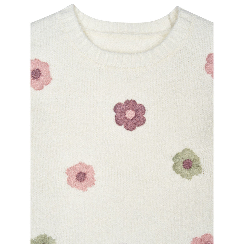 Modern Moments by Gerber Toddler Girls Ivory Sweater Knit, close-up detail 2