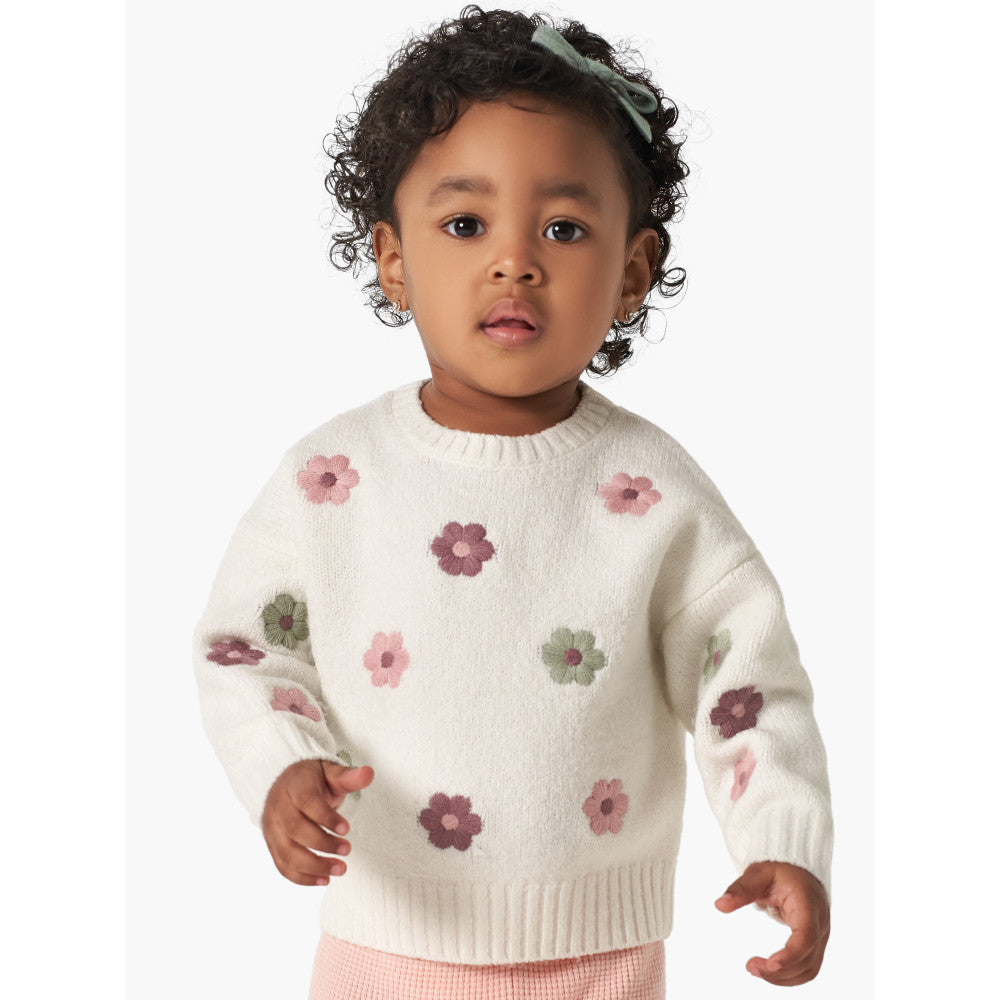 Modern Moments by Gerber Toddler Girls Ivory Sweater Knit, lifestyle photo 1