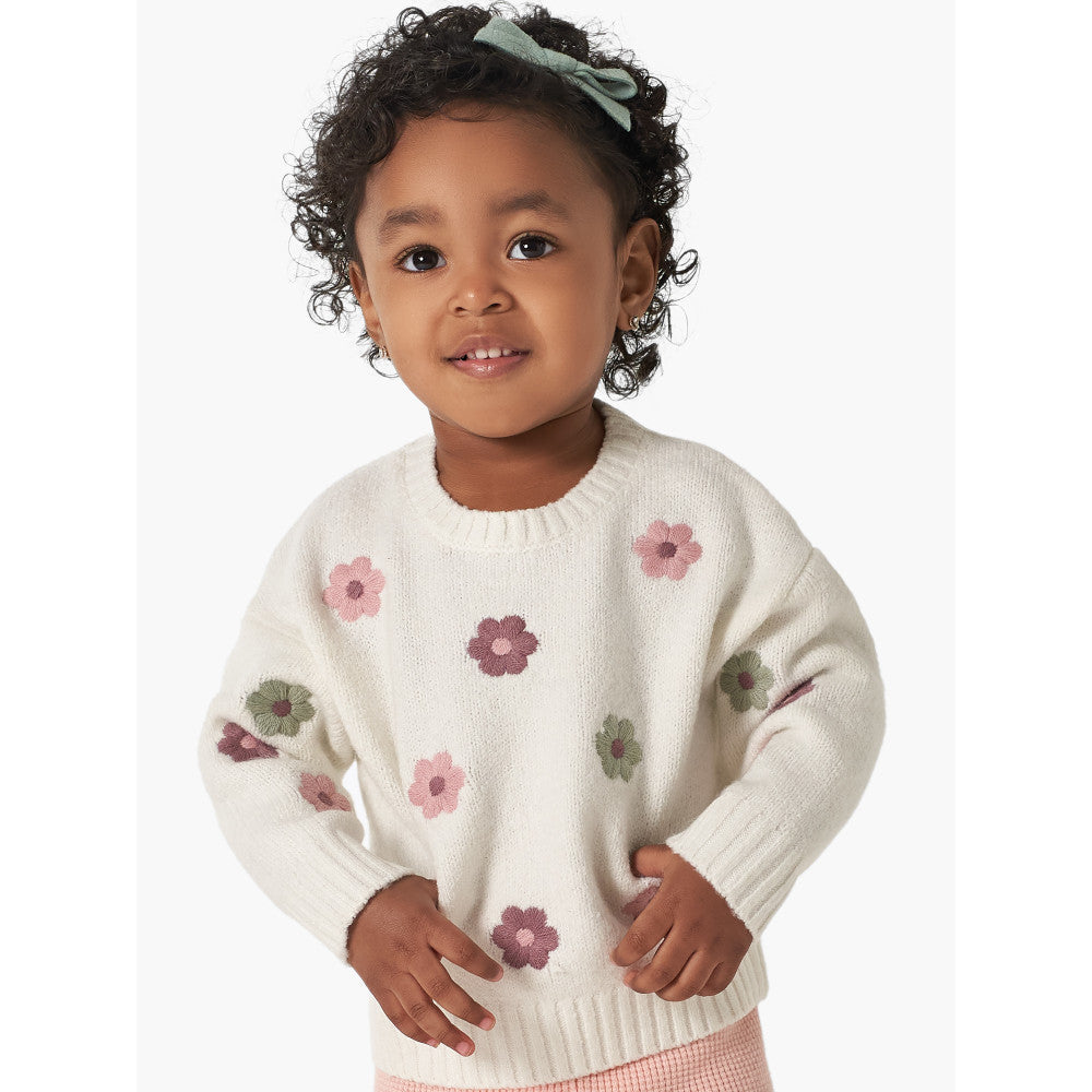 Modern Moments by Gerber Toddler Girls Ivory Sweater Knit