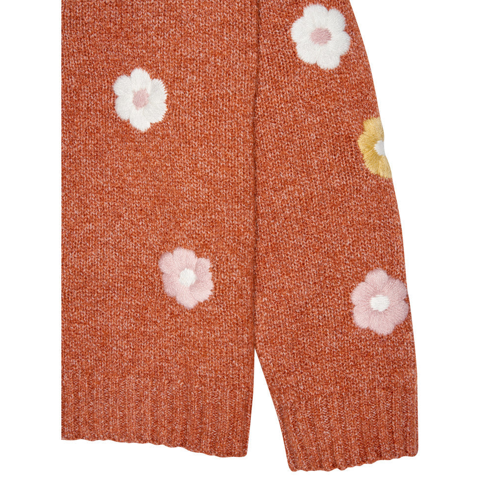 Modern Moments by Gerber Toddler Girls Red Knit Sweater, close-up detail 1