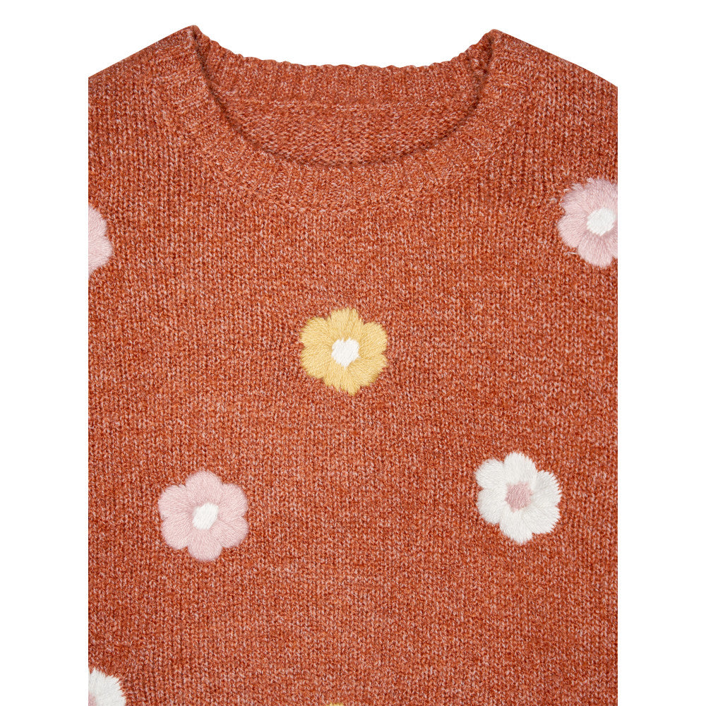 Modern Moments by Gerber Toddler Girls Red Knit Sweater, close-up detail 2