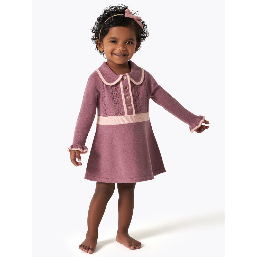 Modern Moments by Gerber Toddler Girls Grape Collar Sweater Dress