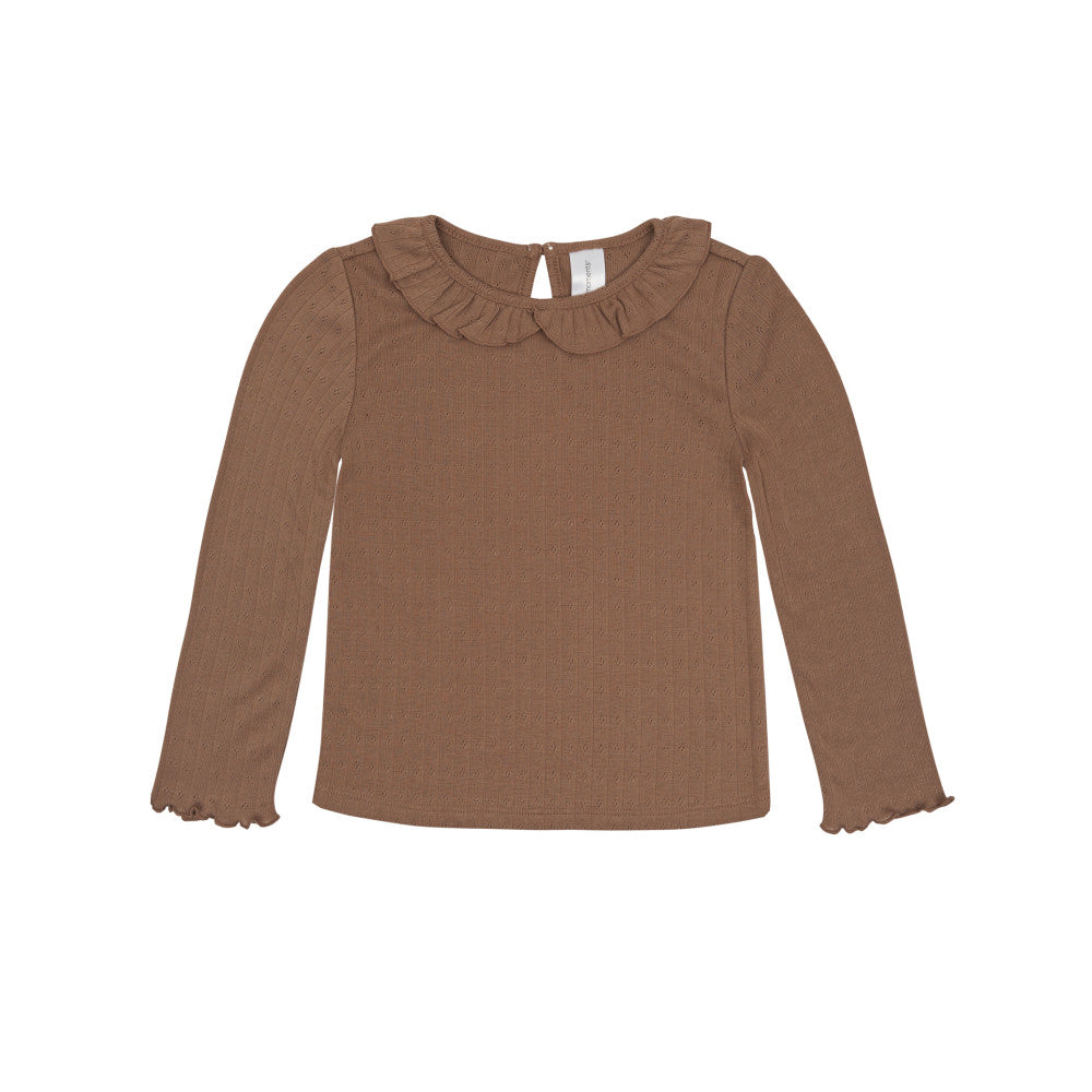 Modern Moments by Gerber 2-Piece Toddler Girls Peach Ruffle Top and Sweater Knit Overall, additional view 3