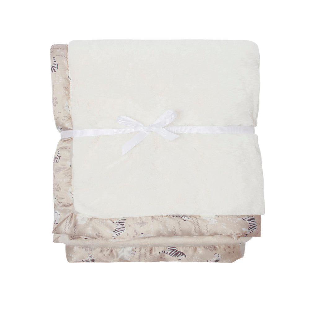Modern Moments by Gerber Baby Neutral Safari Satin Trim Blanket, additional view 1