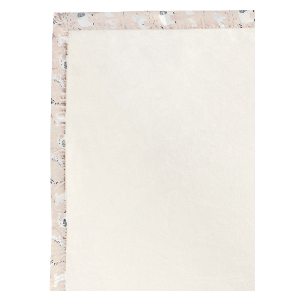 Modern Moments by Gerber Baby Neutral Safari Satin Trim Blanket, close-up detail 1