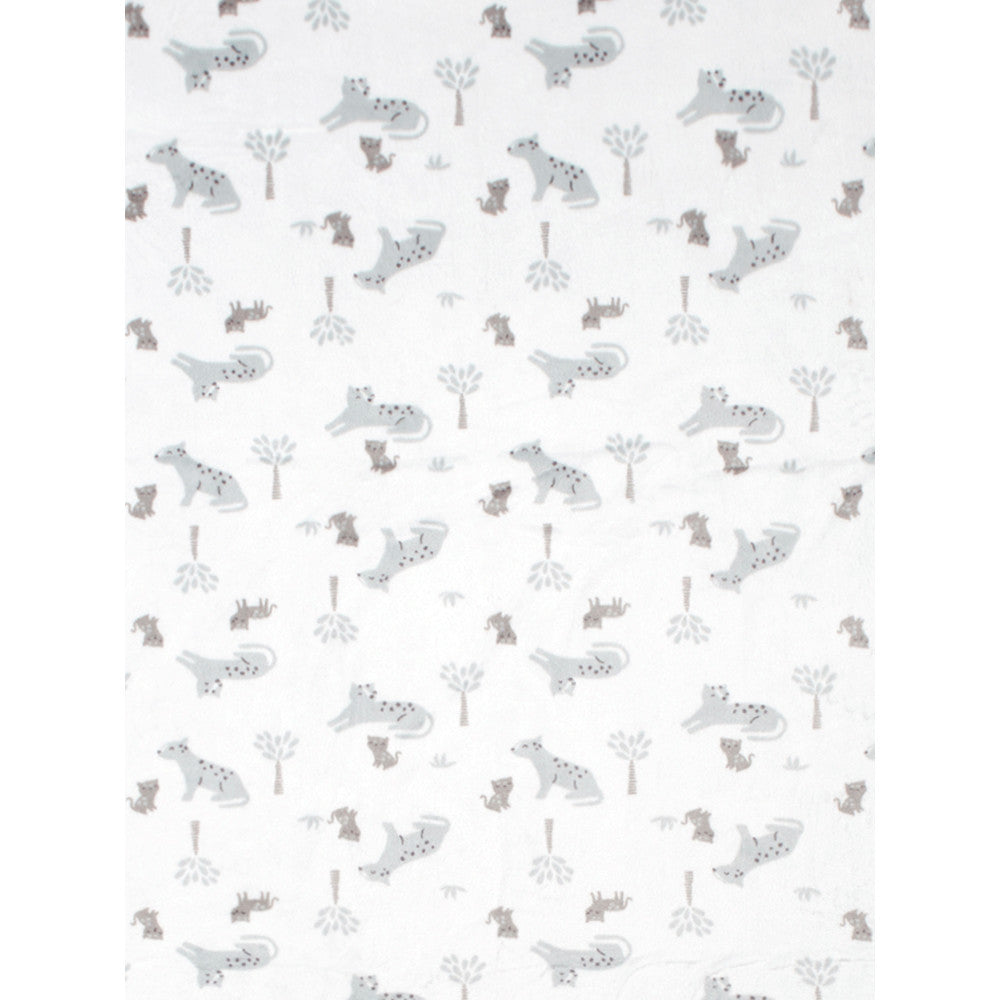 Modern Moments by Gerber Baby Neutral Safari 2 Ply Printed Blanket, close-up detail 2