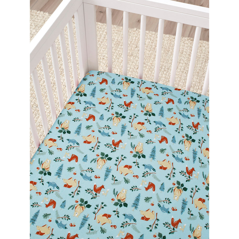 Modern Moments by Gerber Baby Boys Woodland Fitted Crib Sheet, additional view 1
