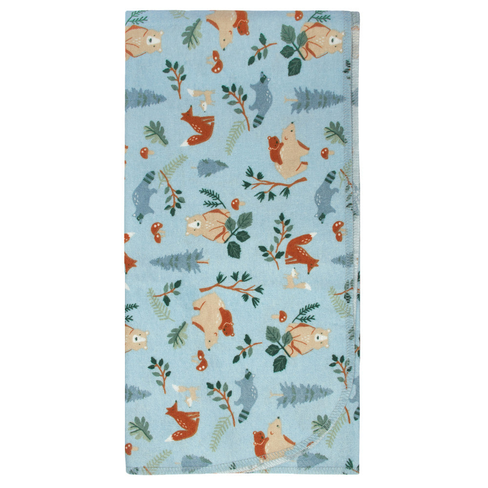Modern Moments by Gerber 5-Pack Baby Boys Forest Bears Flannel Blankets, additional view 3