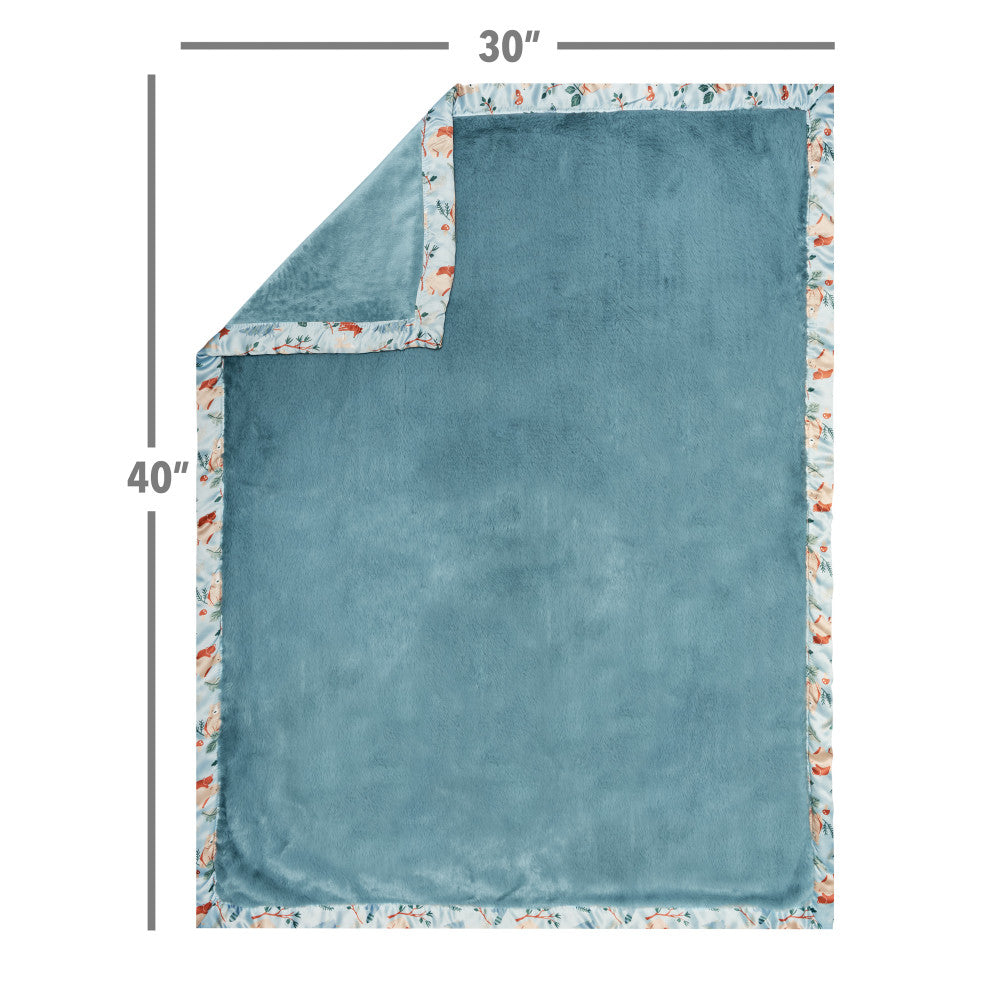 Modern Moments by Gerber Baby Boys Blue Satin Trim Blanket, additional view 1