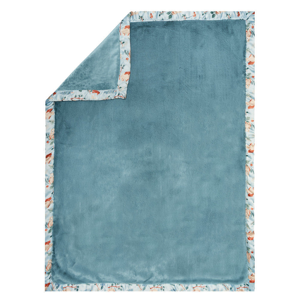 Modern Moments by Gerber Baby Boys Blue Satin Trim Blanket, additional view 2