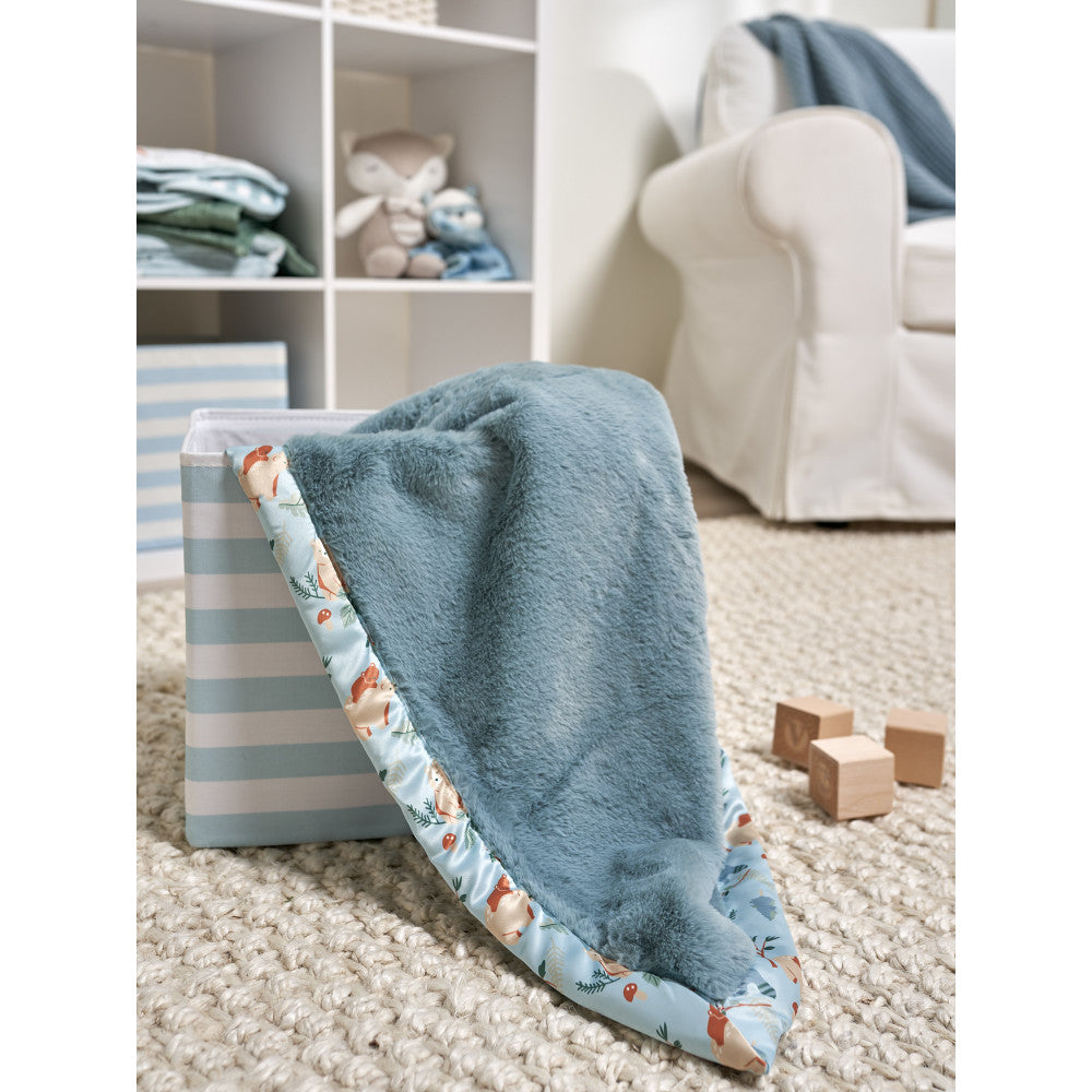 Modern Moments by Gerber Baby Boys Blue Satin Trim Blanket, lifestyle photo 4