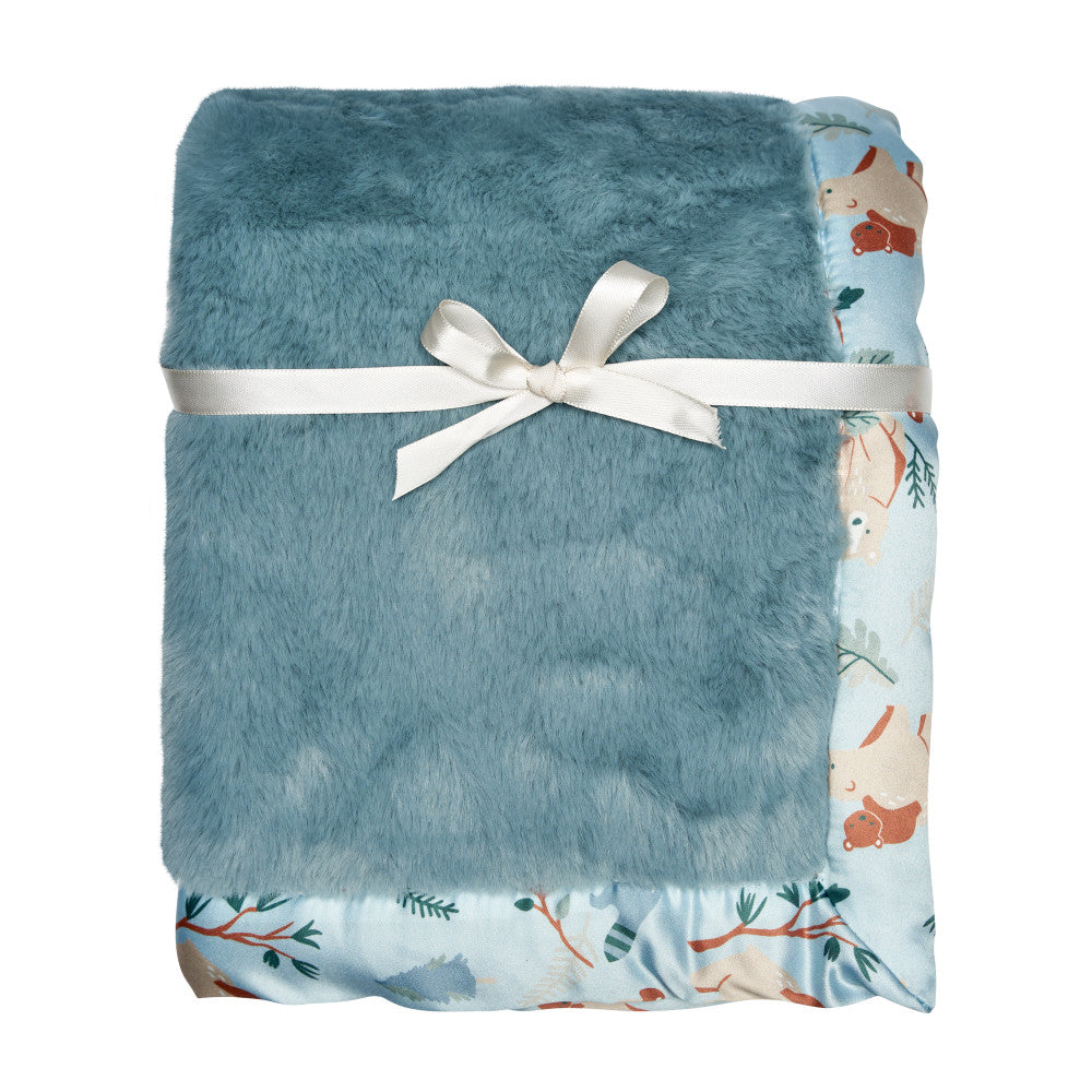 Modern Moments by Gerber Baby Boys Blue Satin Trim Blanket