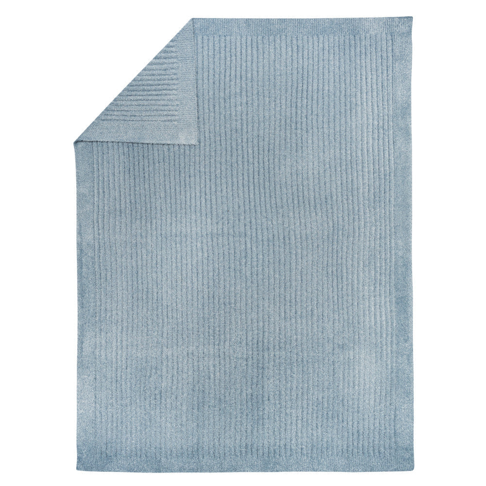 Modern Moments by Gerber Baby Boys Blue Ribbed Silky Mink Blanket, additional view 2