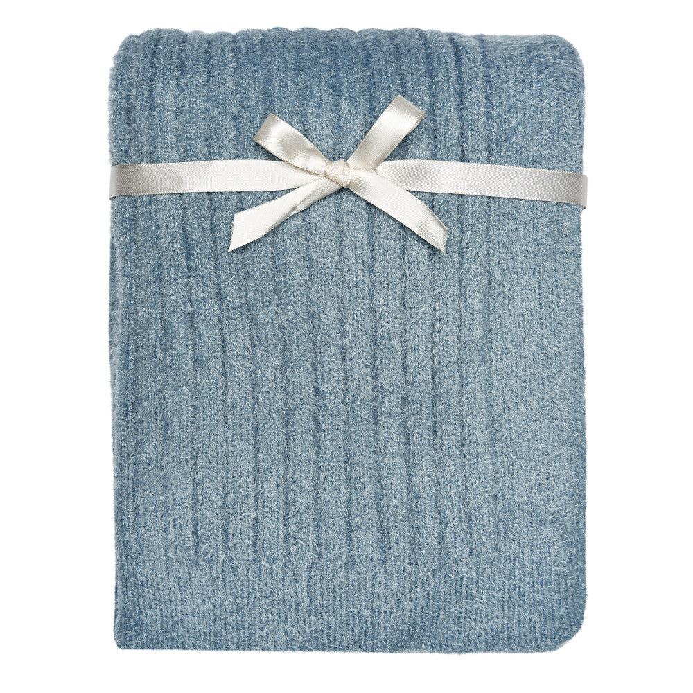 Modern Moments by Gerber Baby Boys Blue Ribbed Silky Mink Blanket