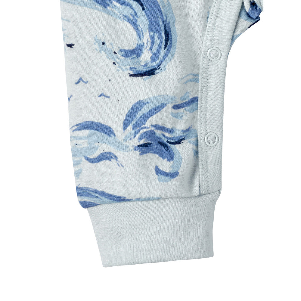 Baby Boys Navy Coverall, close-up detail 2
