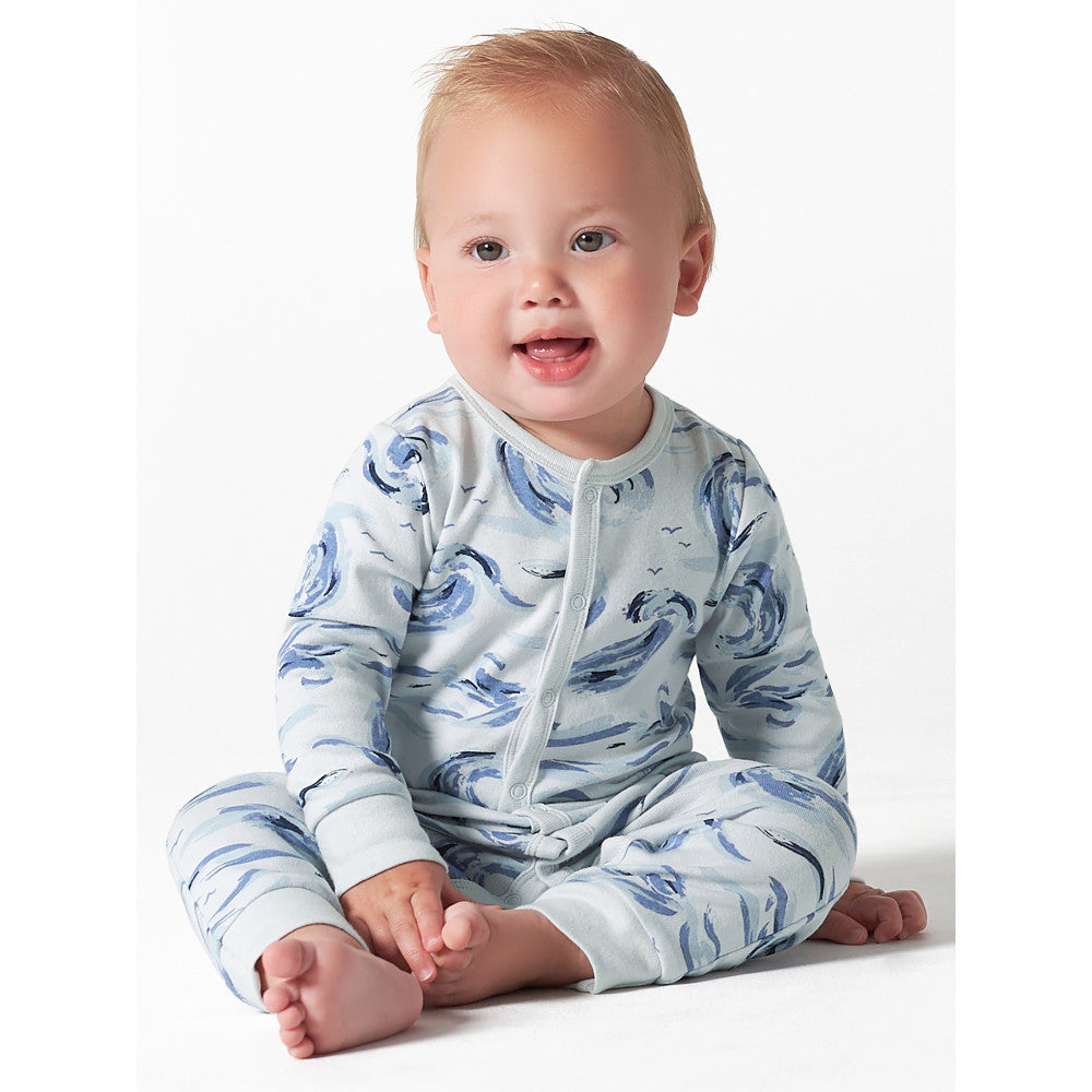 Baby Boys Navy Coverall, lifestyle photo 1