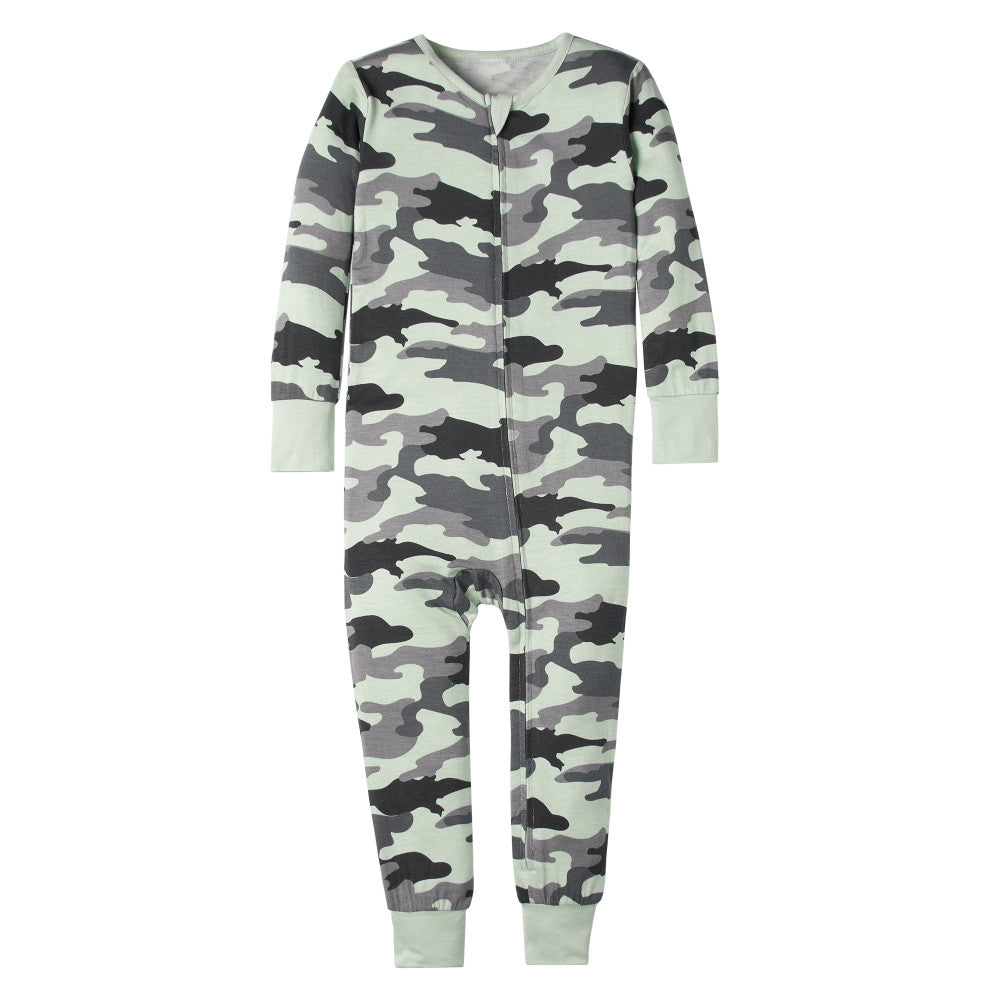Modern Moments by Gerber Infant & Toddler Boys Camo Snug Fit Footless Coverall Pajamas, additional view 1