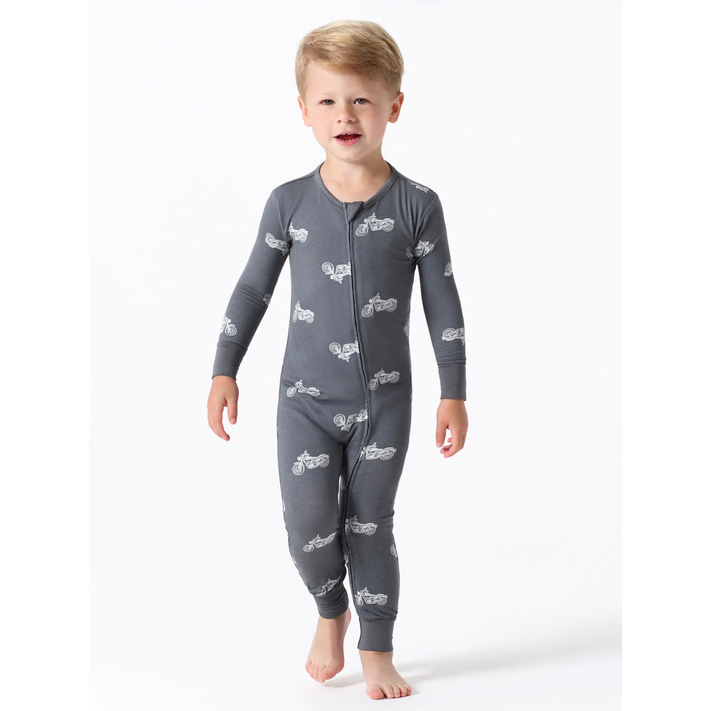 Modern Moments by Gerber Infant & Toddler Boys Dark Grey Snug Fit Footless Coverall Pajamas