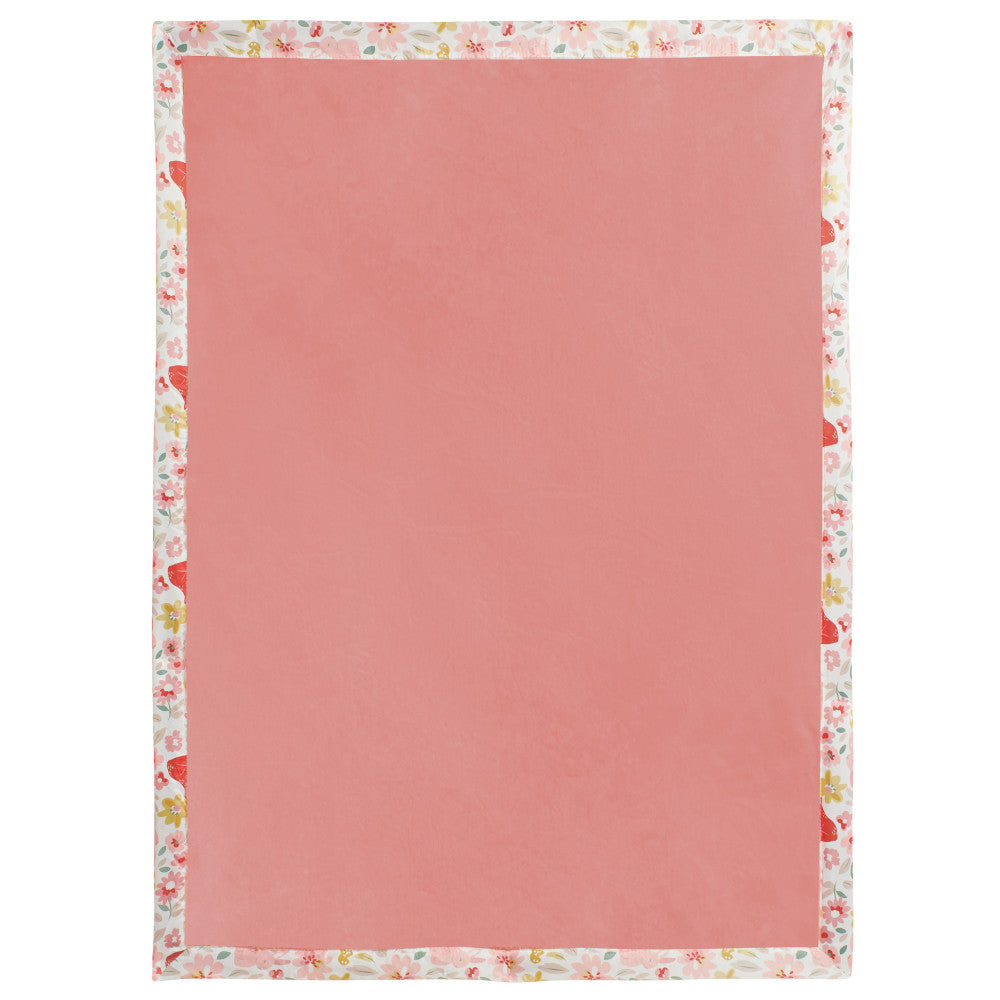 Modern Moments by Gerber Baby Girls Floral Foxes & Bunnies Satin Trim Blanket