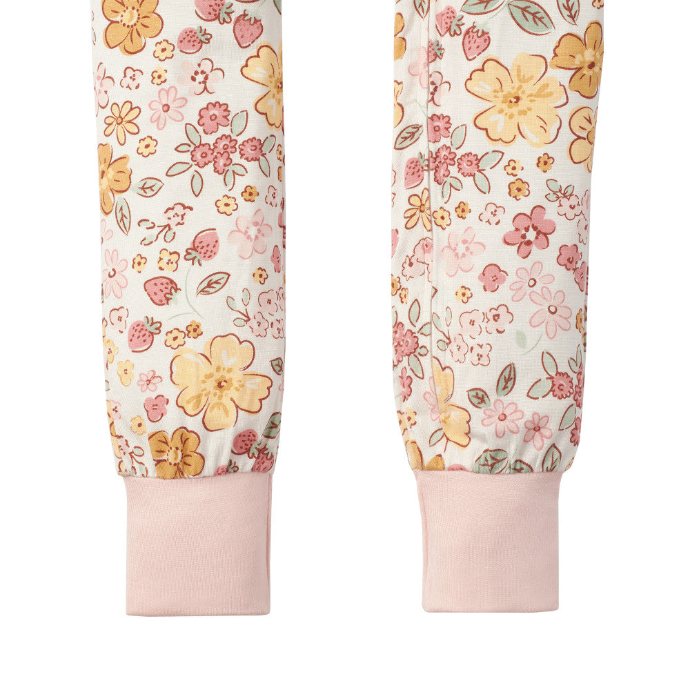 Modern Moments by Gerber Infant & Toddler Girls Pink Snug Fit Footless Coverall Pajamas, close-up detail 2