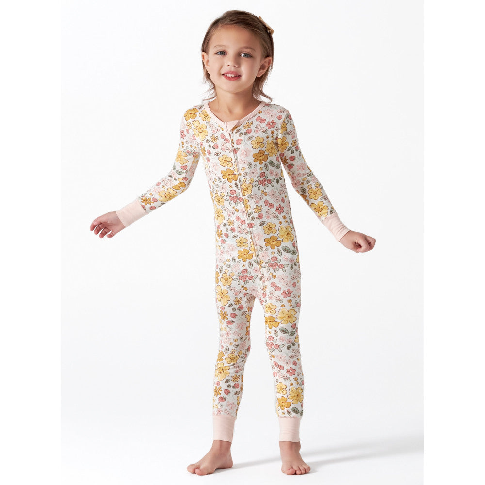 Modern Moments by Gerber Infant & Toddler Girls Pink Snug Fit Footless Coverall Pajamas, lifestyle photo 1