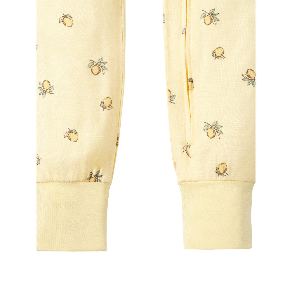 Modern Moments by Gerber Infant & Toddler Girls Yellow Snug Fit Footless Coverall Pajamas, close-up detail 3