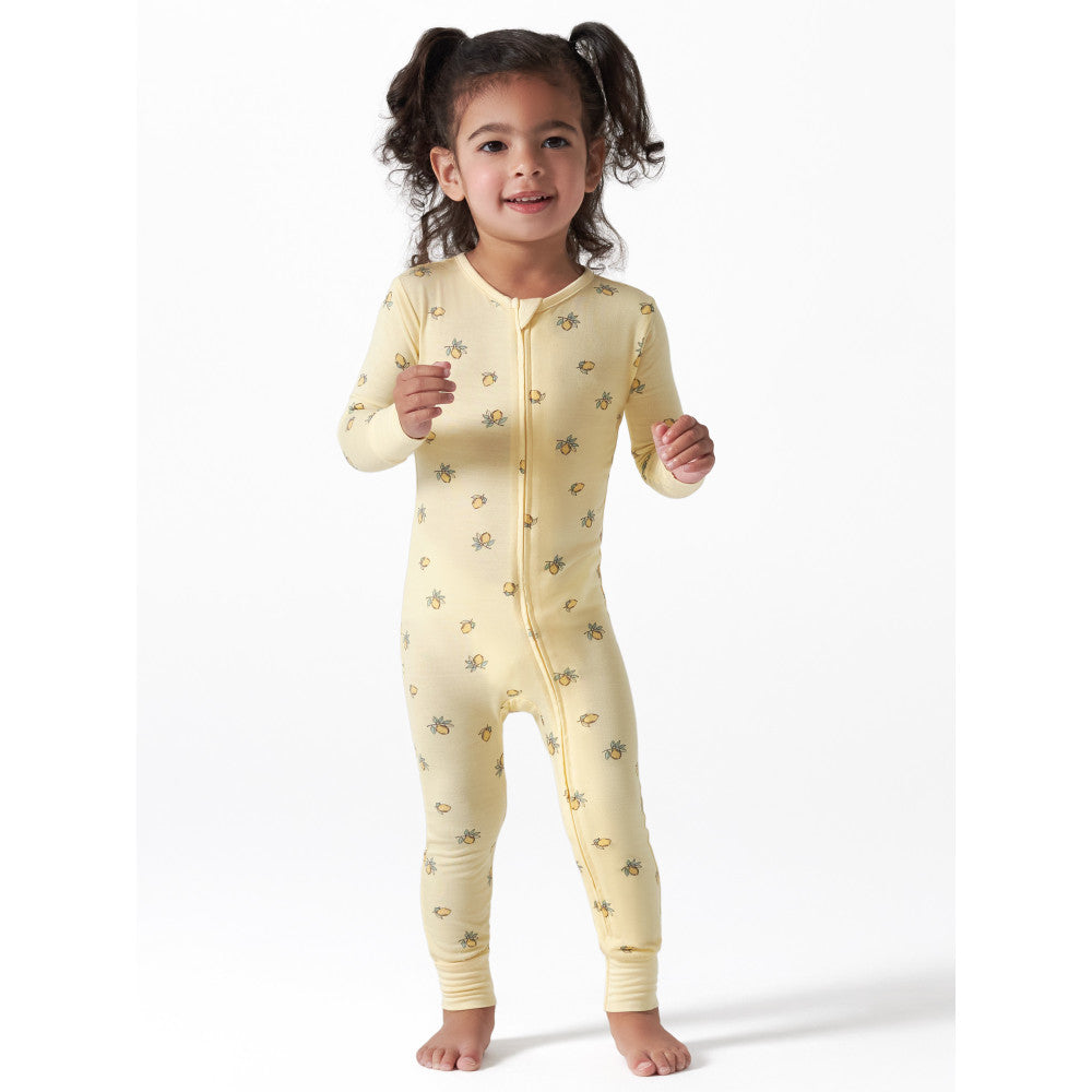 Modern Moments by Gerber Infant & Toddler Girls Yellow Snug Fit Footless Coverall Pajamas, lifestyle photo 1