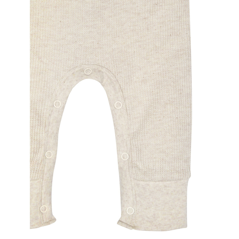 Modern Moments by Gerber 1 Pack Baby Girls Oatmeal Romper, close-up detail 1