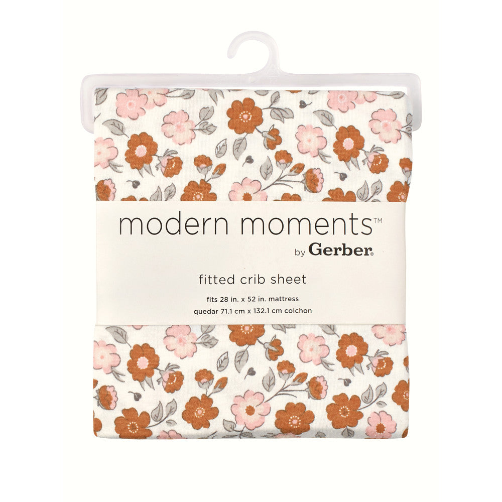Modern Moments by Gerber Baby Girls Pink Fitted Crib Sheet, close-up detail 1