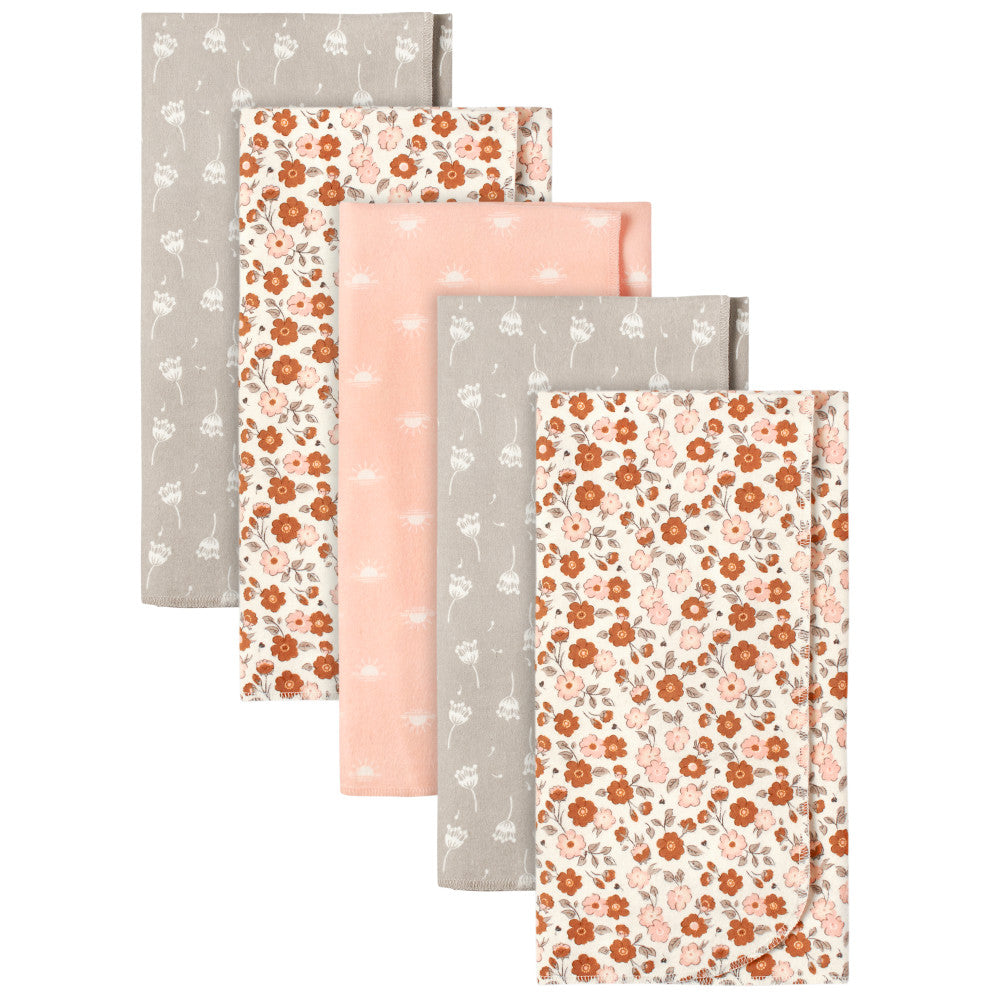 Modern Moments by Gerber 5-Pack Baby Girls Pink Flannel Blankets