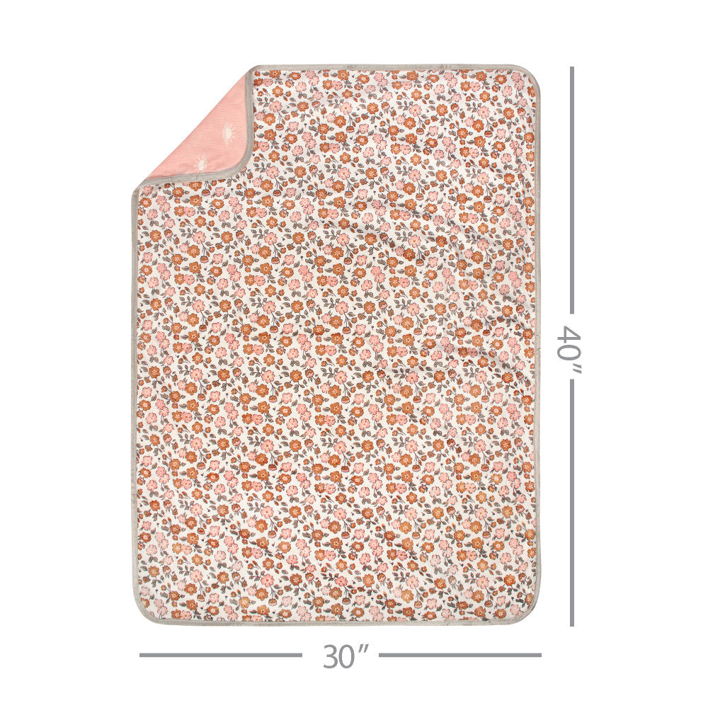 Modern Moments by Gerber Baby Girls Pink 2-Ply Printed Blanket, additional view 1