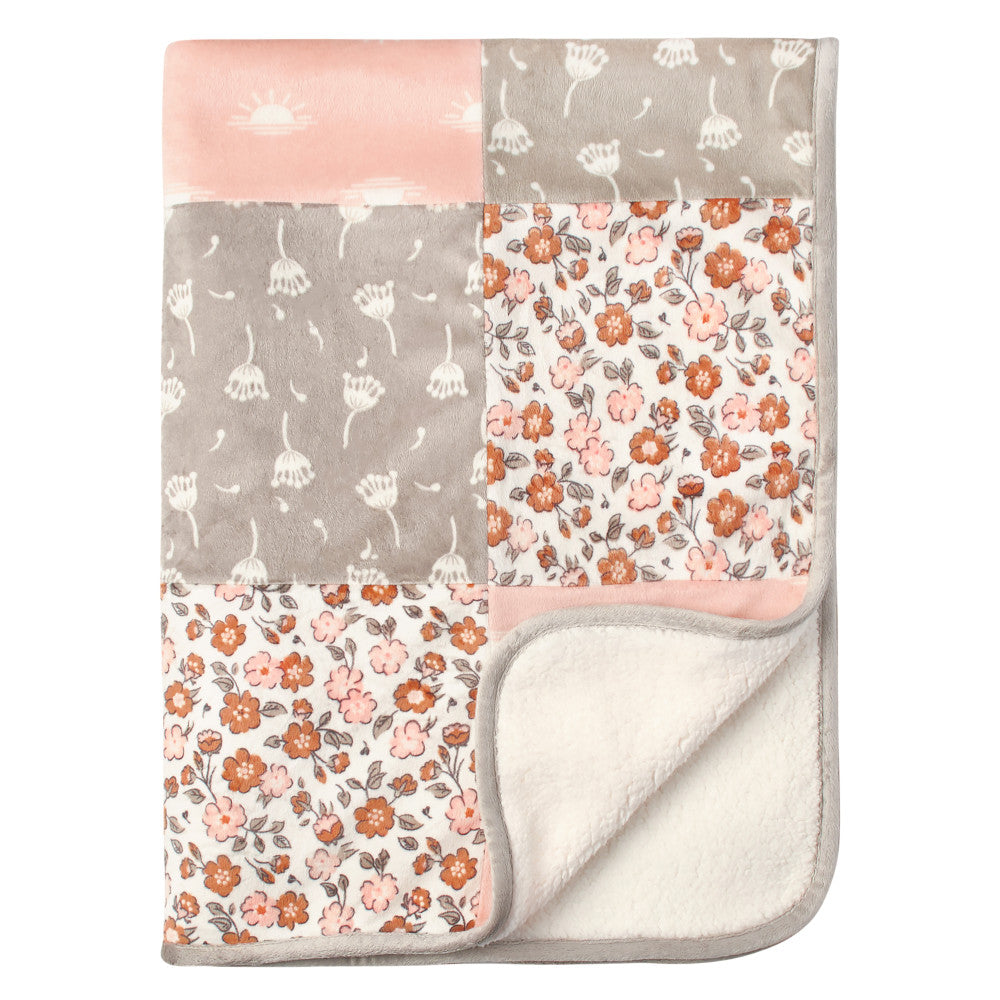 Modern Moments by Gerber Baby Girls Pink Patchwork Blanket, additional view 1